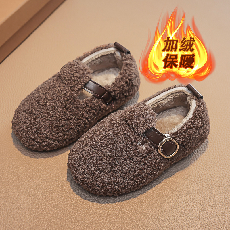 Kids Indoor Outdoor Slippers - Leisure Kids Loafers Warm Hook-loop 21-30