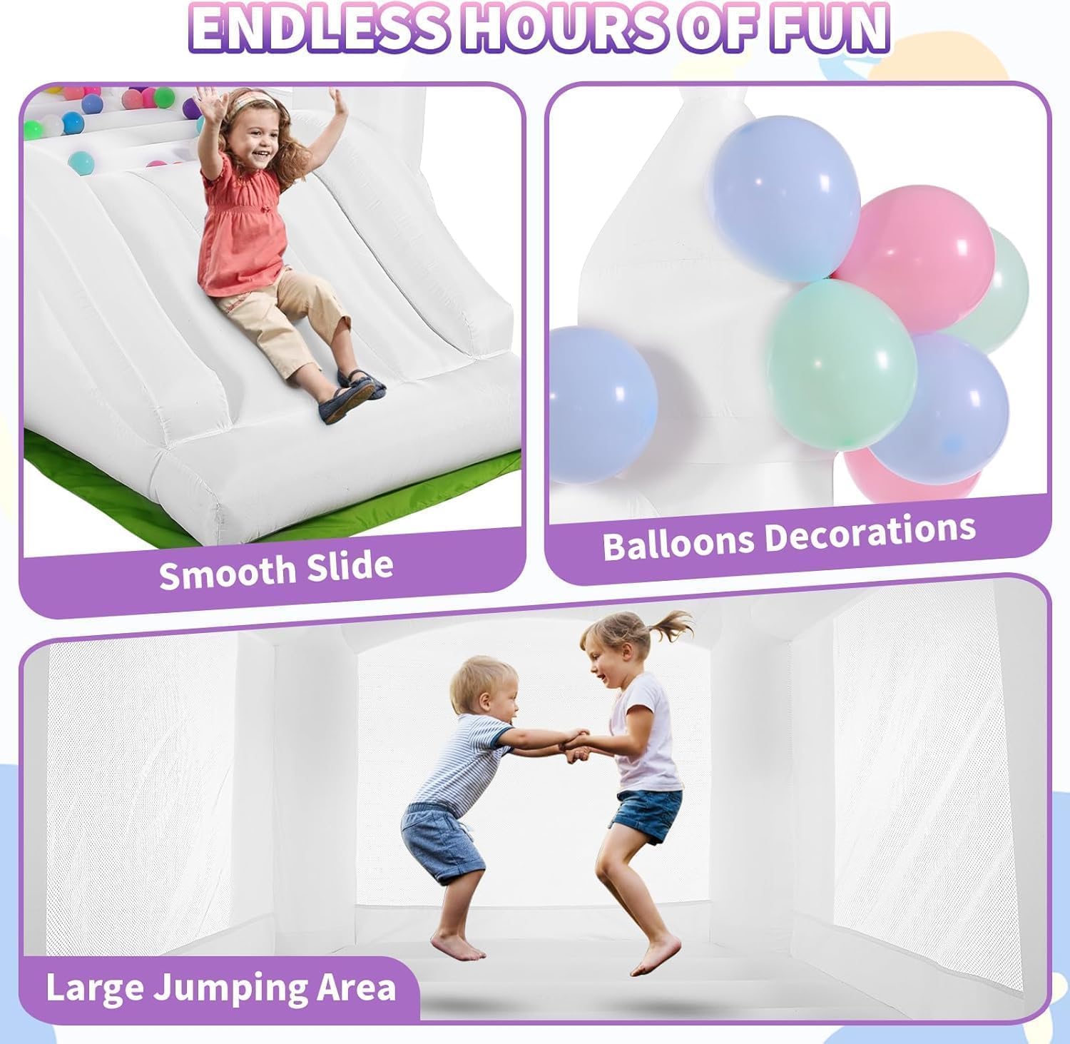 White Bounce House Indoor Outd - Kids Outdoor Slide review and price
