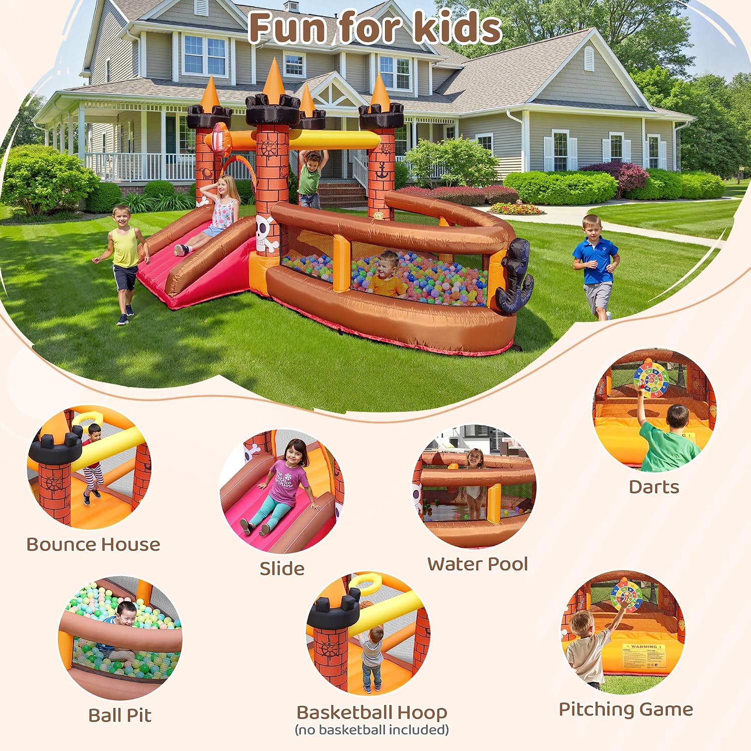 Inflatable Bounce House for Ki - Kids Outdoor Slide review and price
