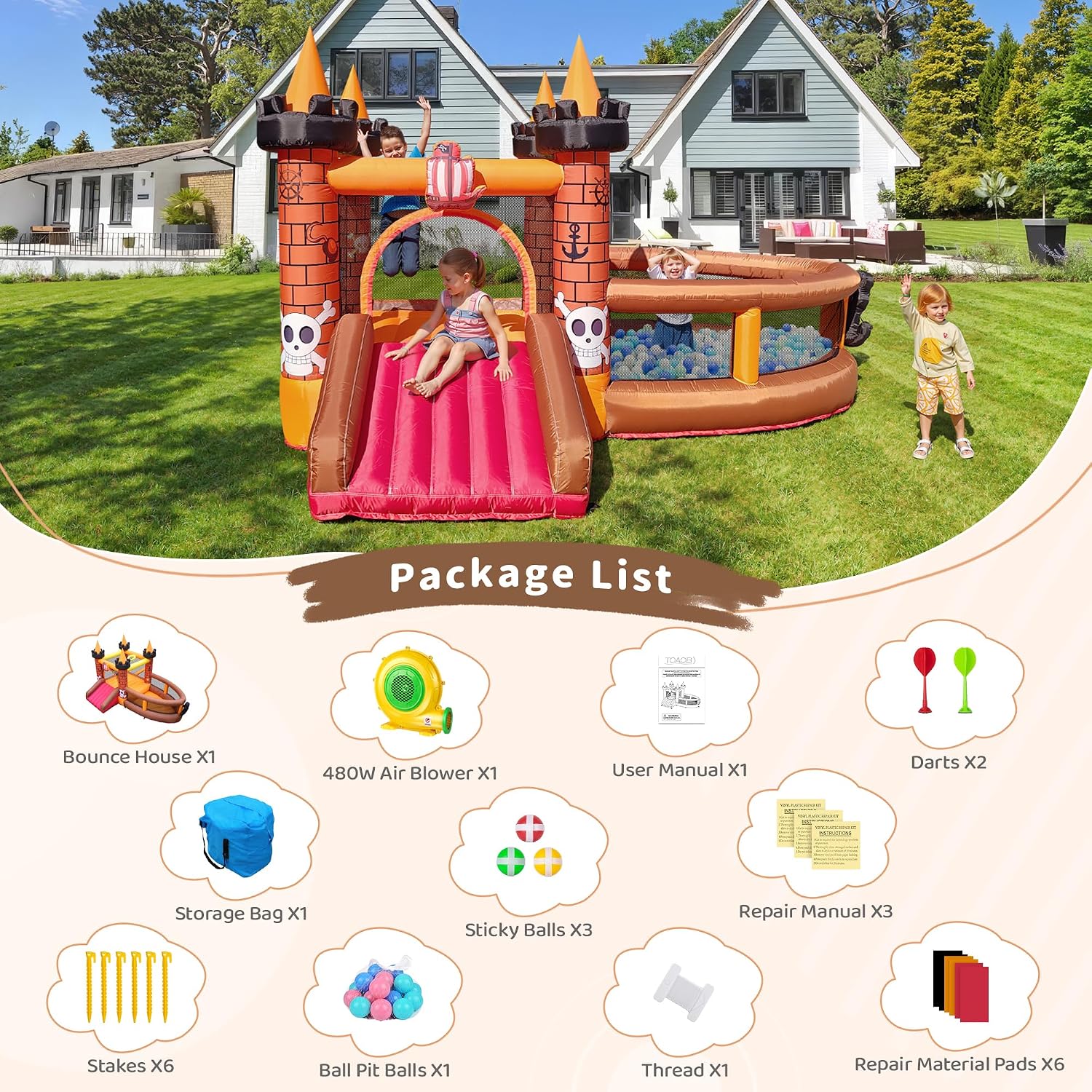 Inflatable Bounce House for Ki - Kids Outdoor Slide review and price