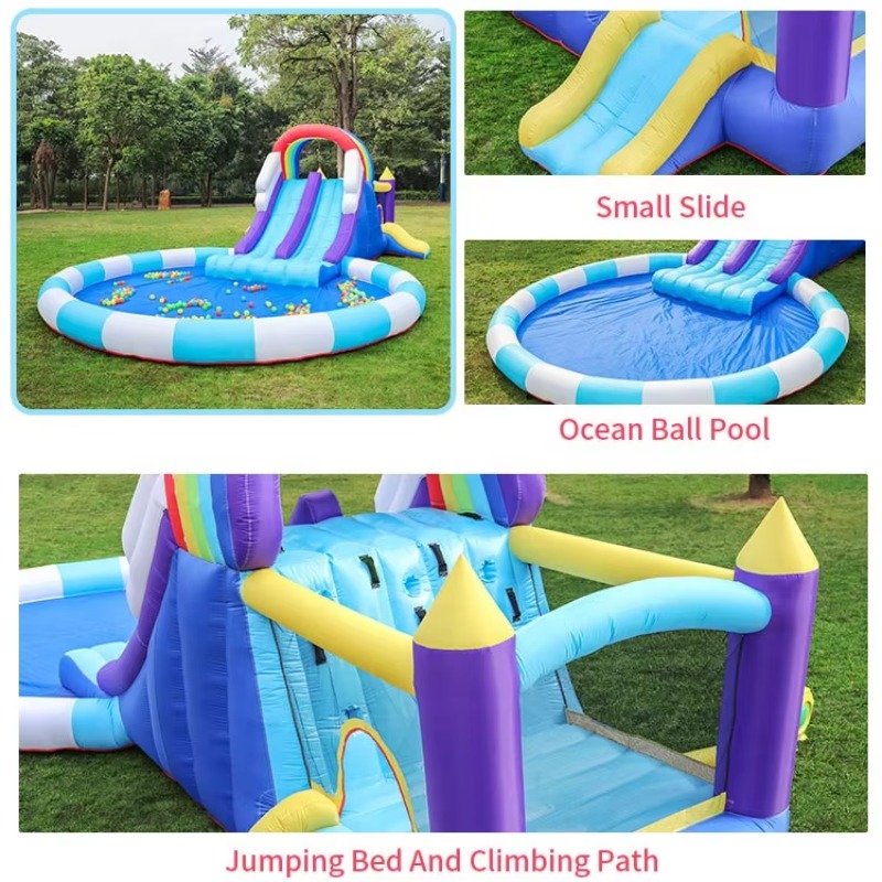 Giant Rainbow Inflatable Water - Kids Outdoor Slide review and price