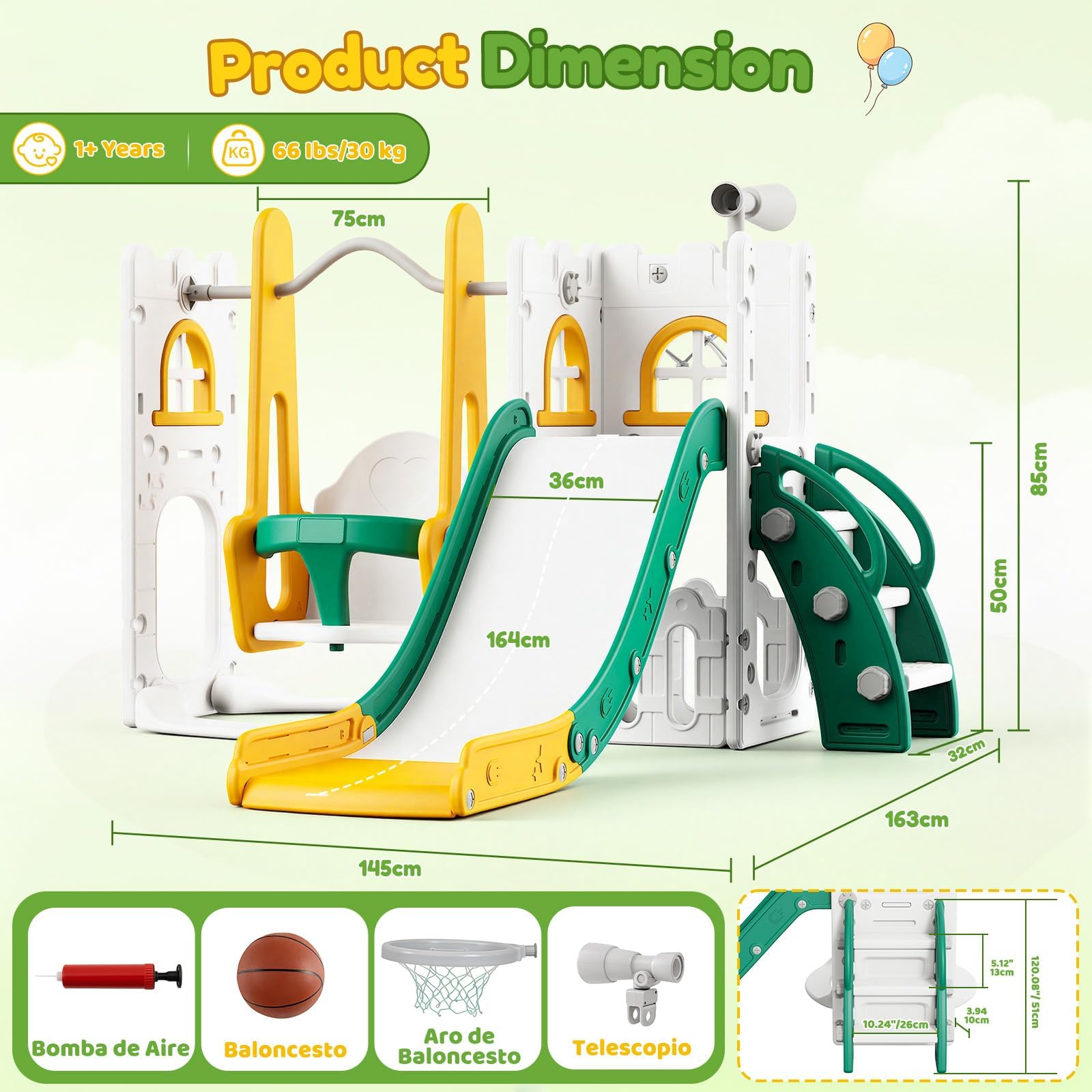 7 in 1 Toddler Slide And Swing - Kids Outdoor Swing review and price