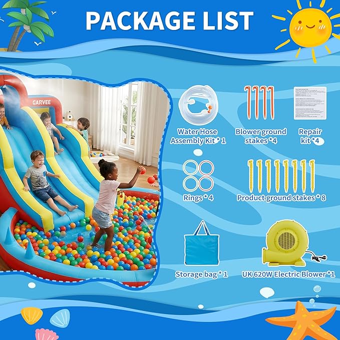 All-Season 8-in-1 Inflatable W - Kids Outdoor Slide review and price