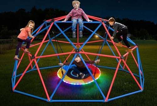 Clim Dome Swing Set with LED S - Kids Outdoor Jungle Gym Dome review and price