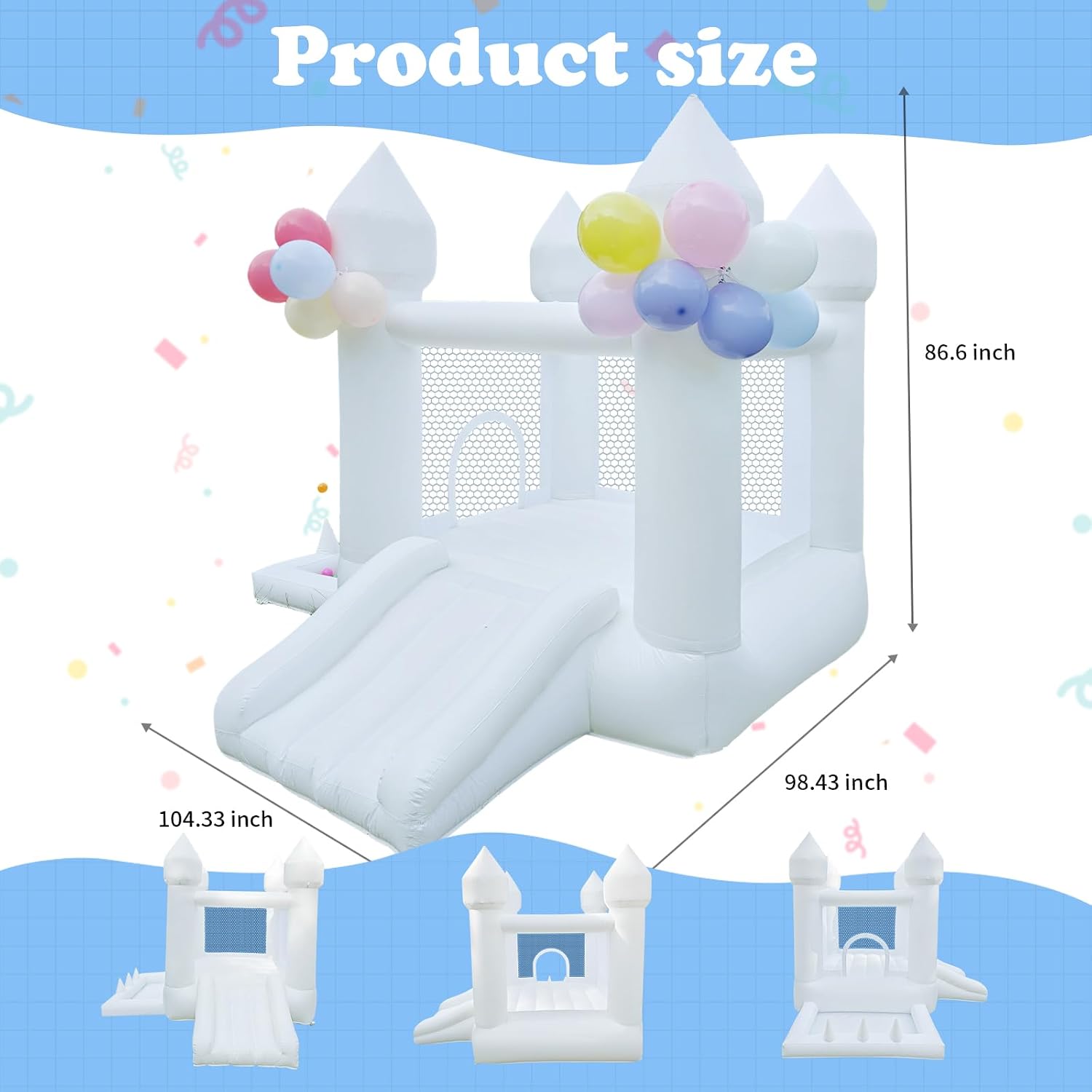White Bounce House, Indoor and - Kids Outdoor Slide review and price