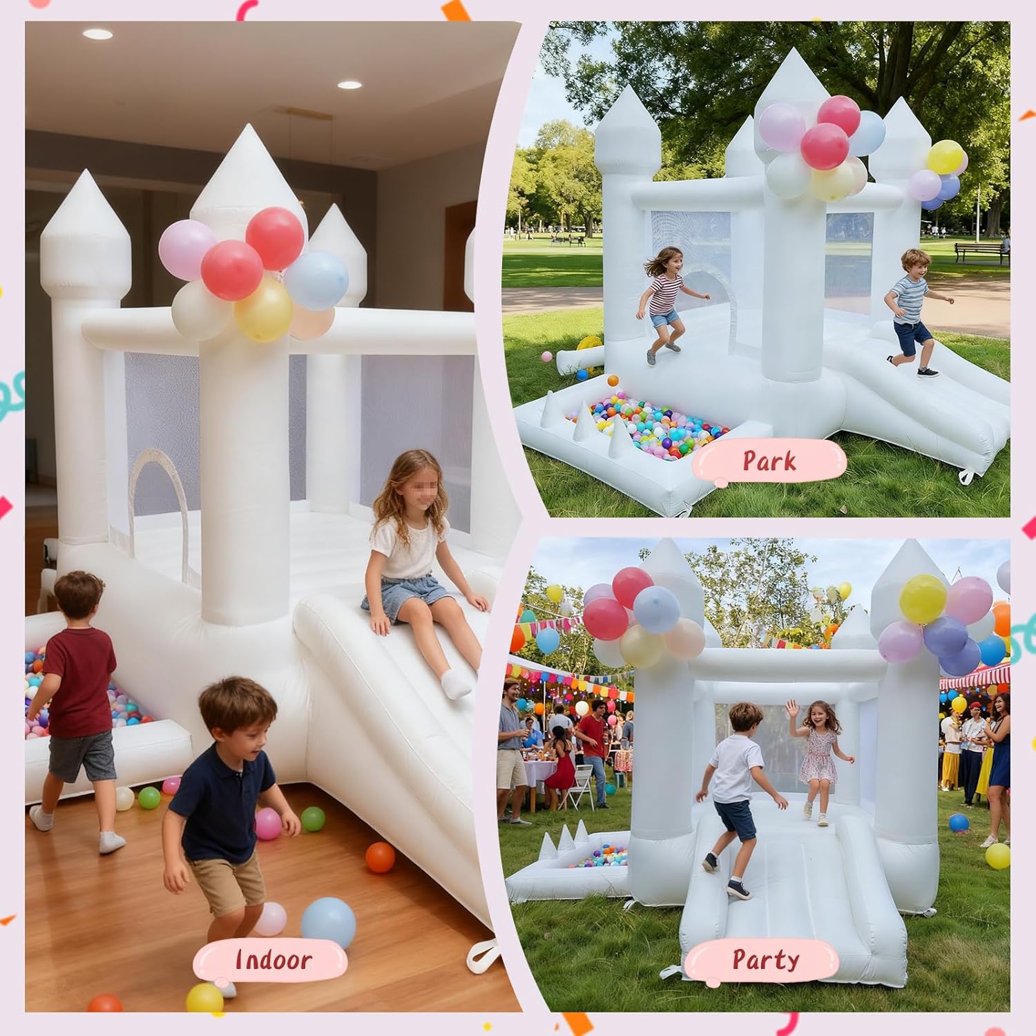 White Bounce House, Indoor and - Kids Outdoor Slide review and price