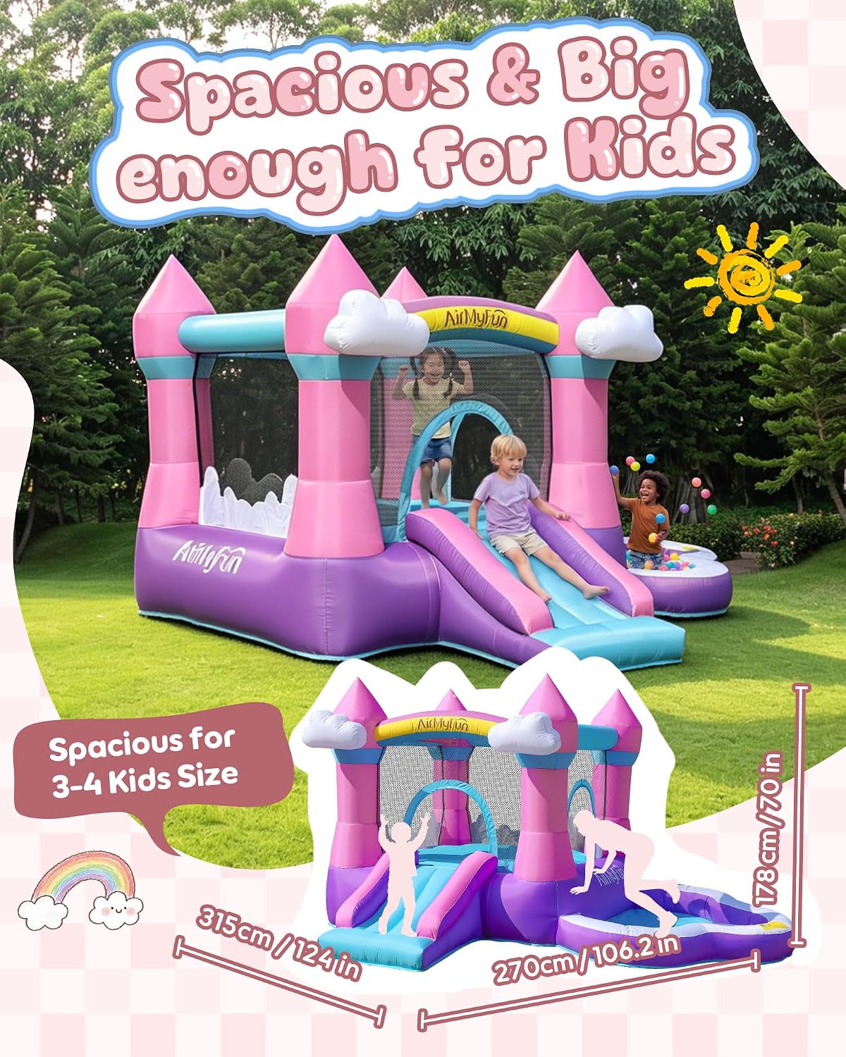 Pink Indoor/Outdoor Inflatable - Kids Outdoor Slide review and price