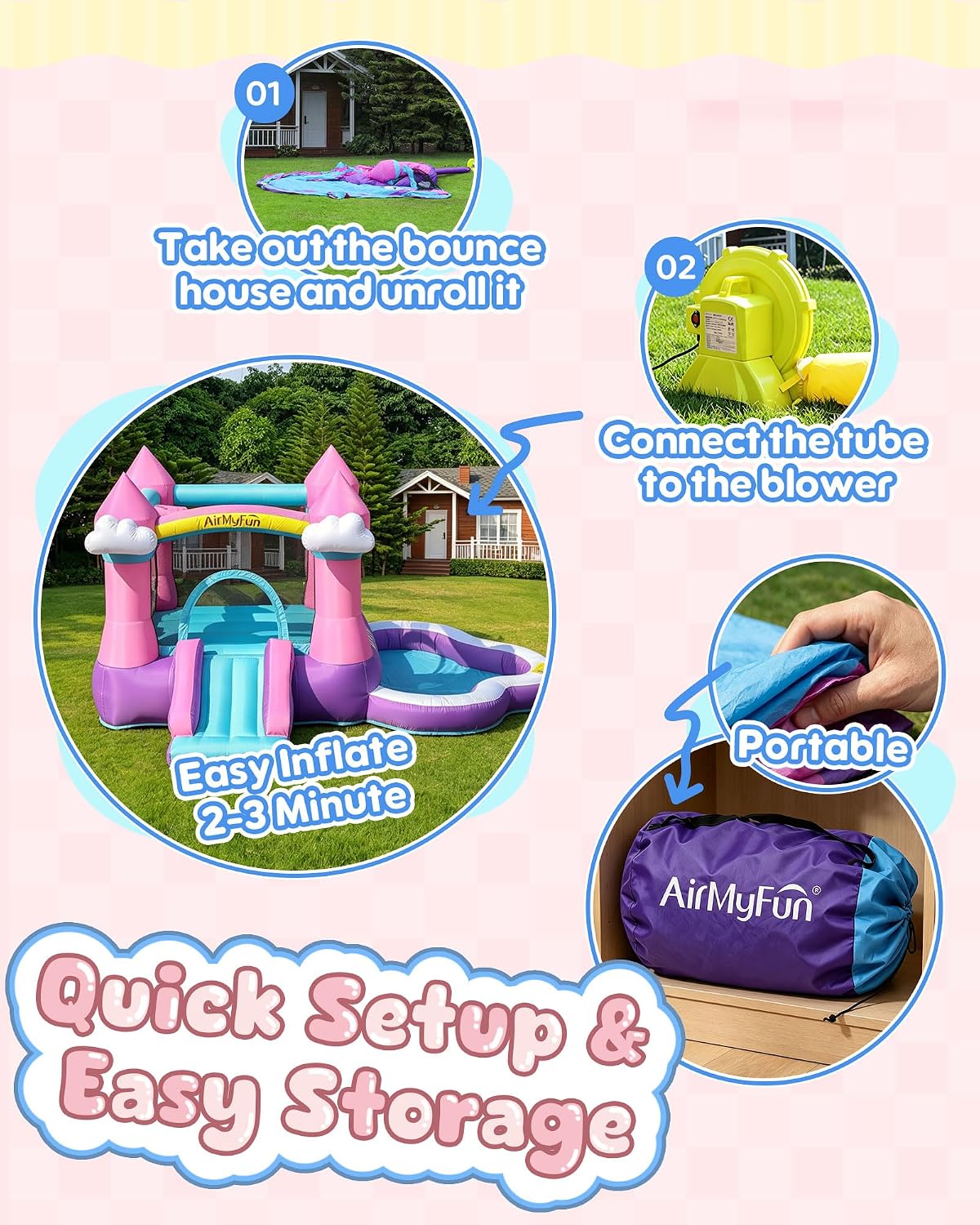 Pink Indoor/Outdoor Inflatable - Kids Outdoor Slide review and price