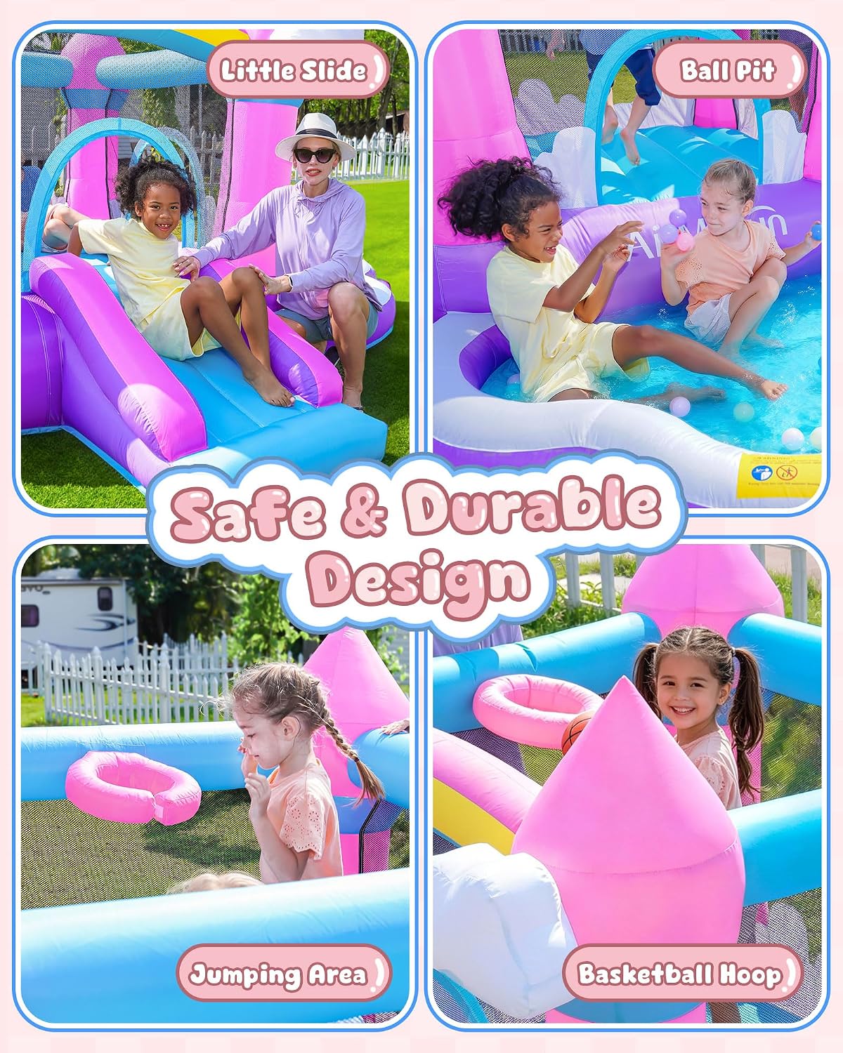 Pink Indoor/Outdoor Inflatable - Kids Outdoor Slide review and price