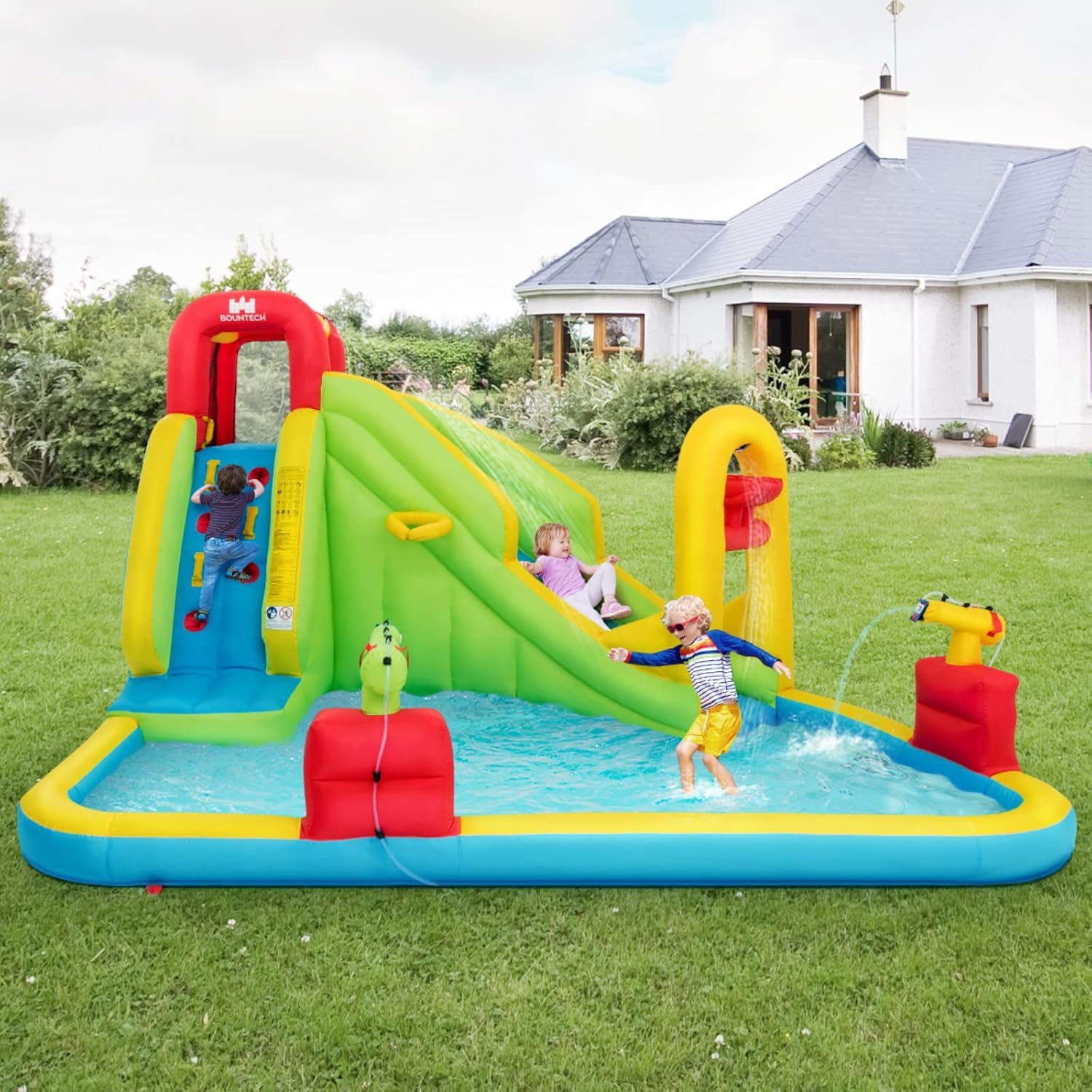 Mega Inflatable Water Park Bou - Kids Outdoor Slide review and price