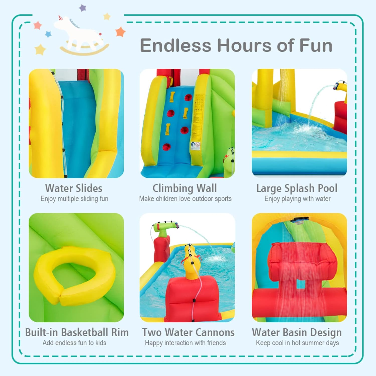 Mega Inflatable Water Park Bou - Kids Outdoor Slide review and price