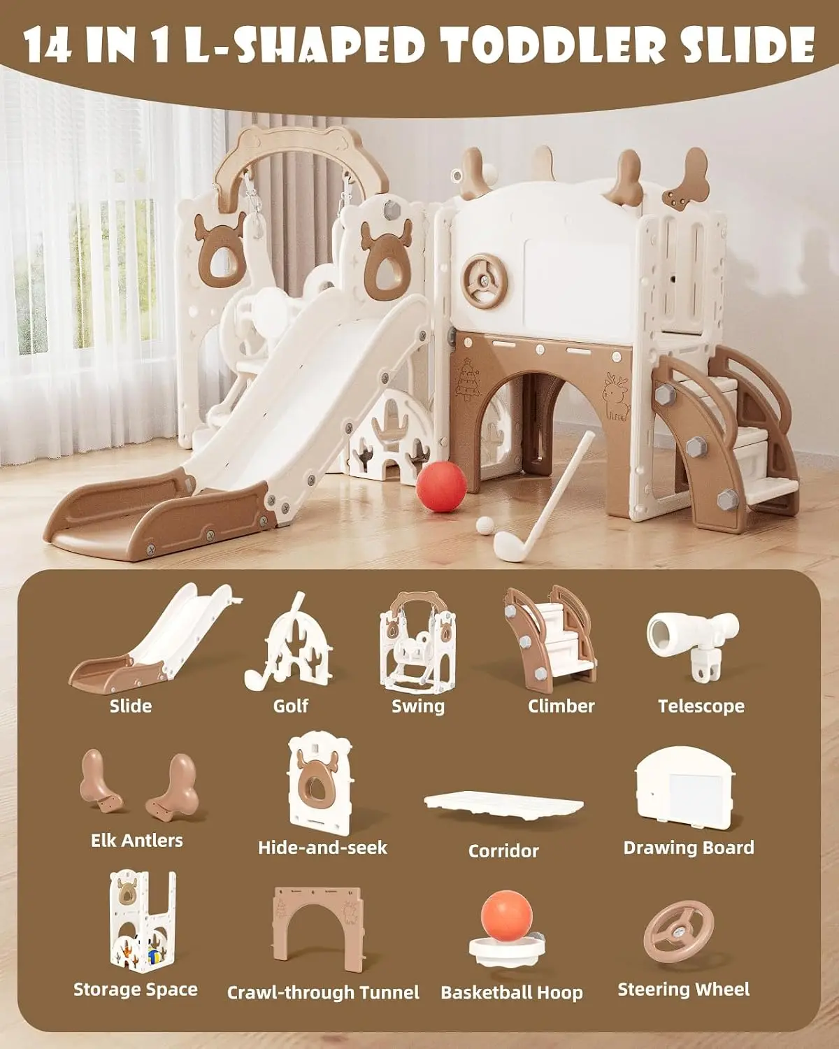 13-in-1 Toddler Slide and Swin - Kids Outdoor Swing review and price