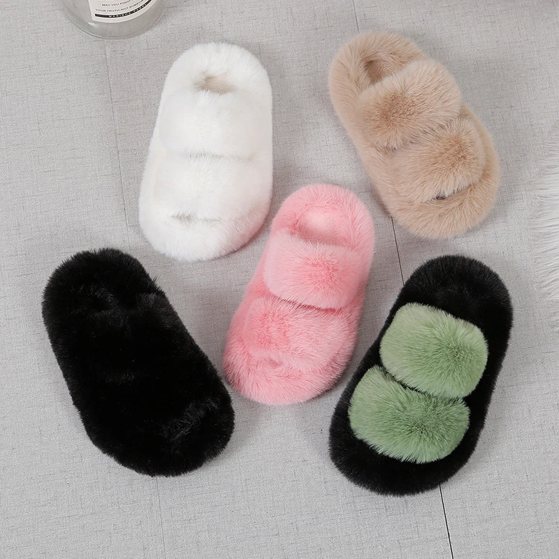 Girls Winter Fur Slippers Clas - Kids Indoor Outdoor Slippers review and price
