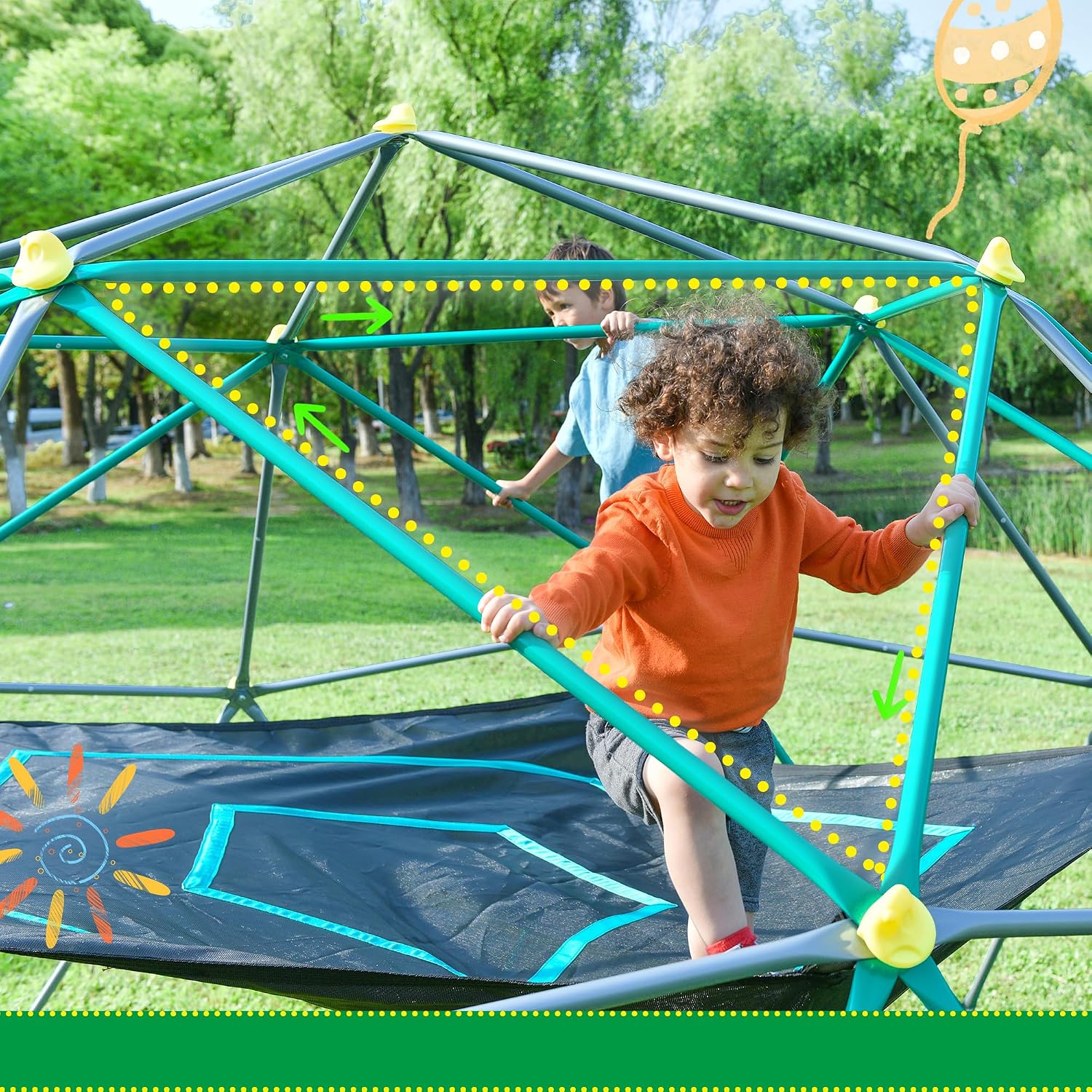 13 FT Climbing Dome with Play  - Kids Outdoor Jungle Gym Dome review and price