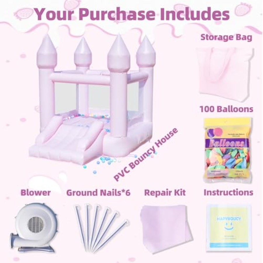 PVC bounce house for kids 3-6  - Kids Outdoor Slide review and price
