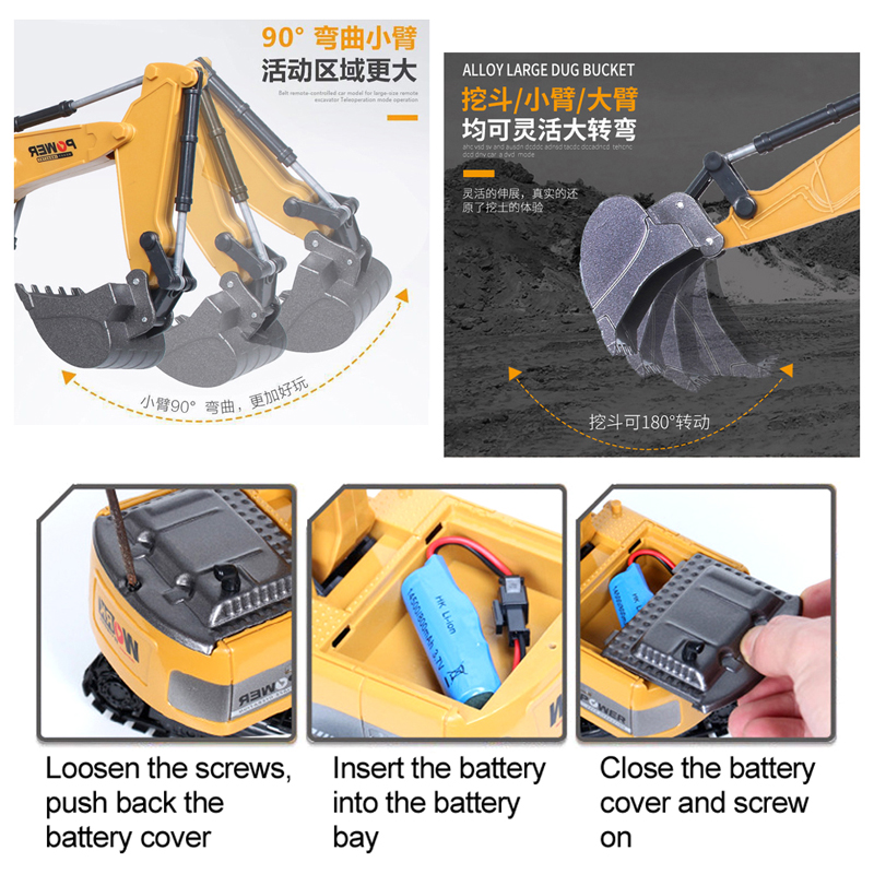 RC Excavator 2.4Ghz 6 Channel  - Kids Outdoor Excavator review and price